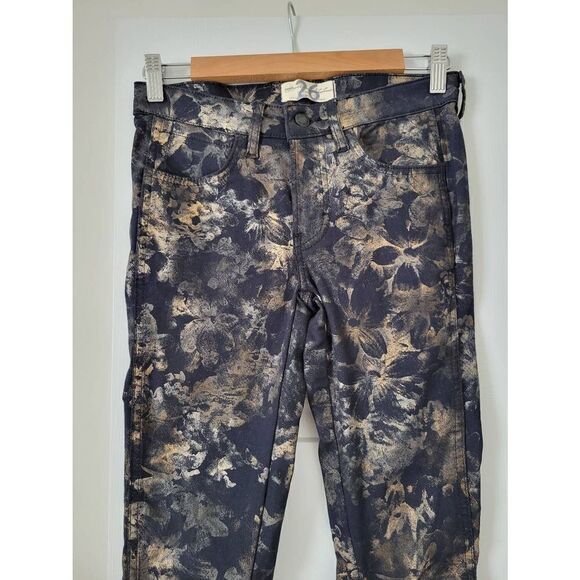 Free People Inferno Flare Bronze Combo Abstract Floral Pants 26 NWOT - Picture 5 of 11